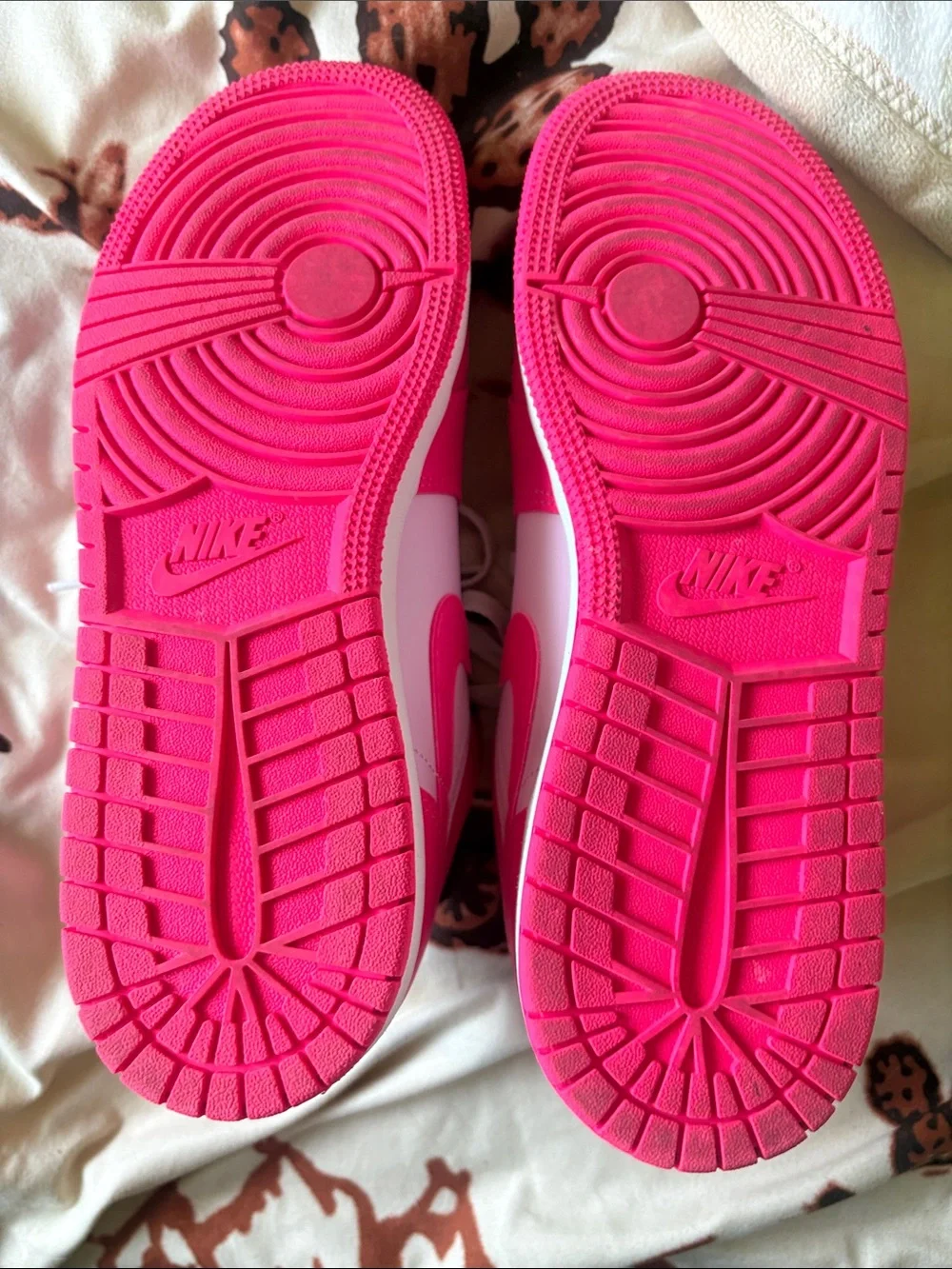 Jordan Kids Hot Pink and Light Pink Low-Top Sneakers